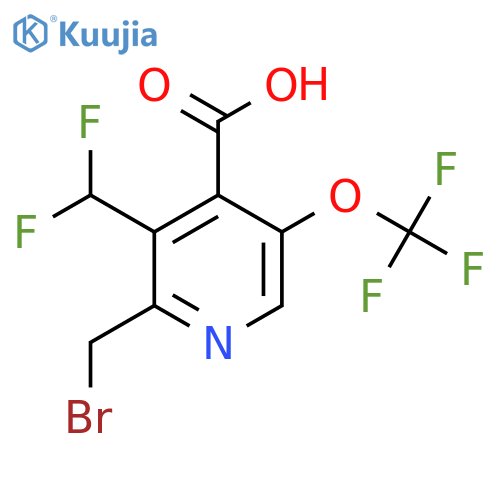 2-(Bromomethyl)-3-(difluoromethyl)-5-(trifluoromethoxy)pyridine-4-carboxylic acid structure