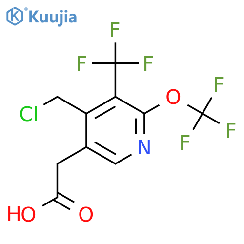 4-(Chloromethyl)-2-(trifluoromethoxy)-3-(trifluoromethyl)pyridine-5-acetic acid structure