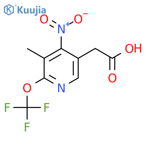 3-Methyl-4-nitro-2-(trifluoromethoxy)pyridine-5-acetic acid structure