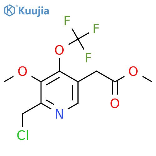 Methyl 2-(chloromethyl)-3-methoxy-4-(trifluoromethoxy)pyridine-5-acetate structure