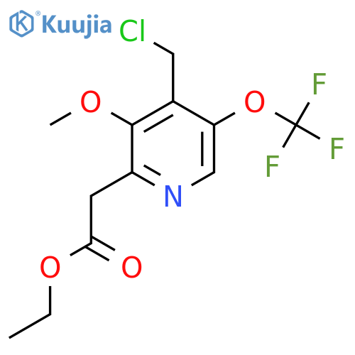 Ethyl 4-(chloromethyl)-3-methoxy-5-(trifluoromethoxy)pyridine-2-acetate structure