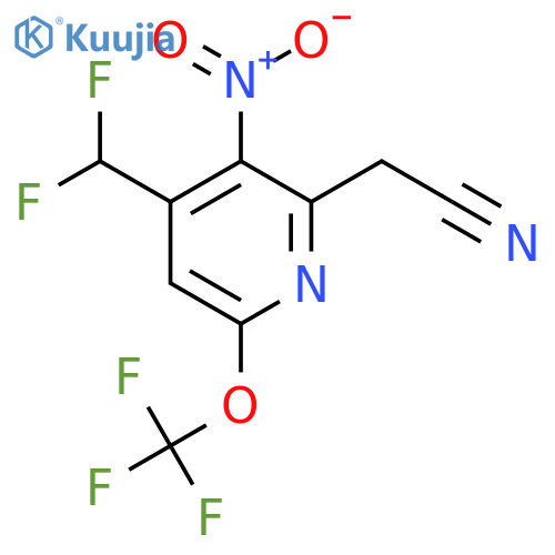 4-(Difluoromethyl)-3-nitro-6-(trifluoromethoxy)pyridine-2-acetonitrile structure