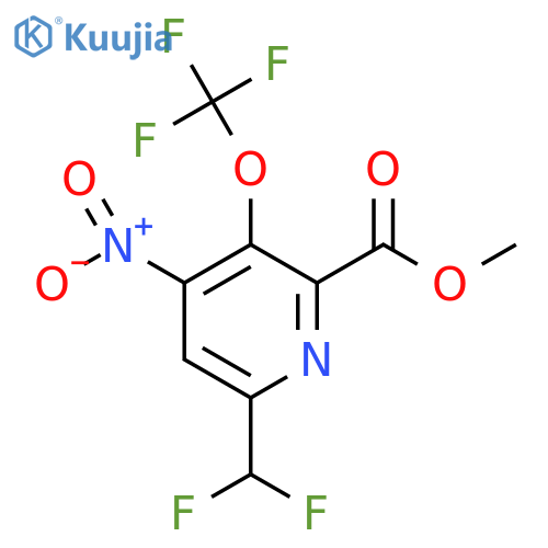 Methyl 6-(difluoromethyl)-4-nitro-3-(trifluoromethoxy)pyridine-2-carboxylate structure