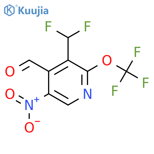 3-(Difluoromethyl)-5-nitro-2-(trifluoromethoxy)pyridine-4-carboxaldehyde structure