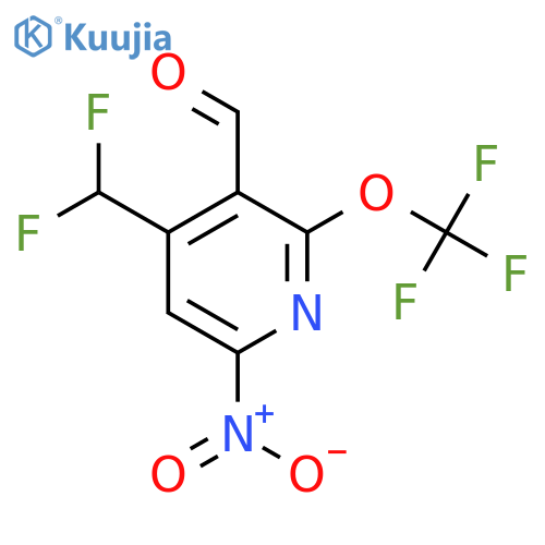 4-(Difluoromethyl)-6-nitro-2-(trifluoromethoxy)pyridine-3-carboxaldehyde structure