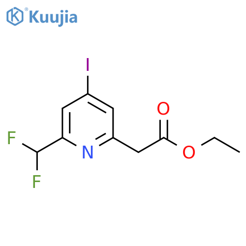 Ethyl 2-(difluoromethyl)-4-iodopyridine-6-acetate structure