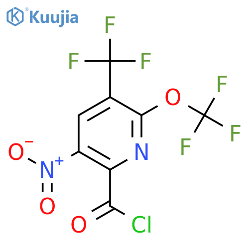 5-Nitro-2-(trifluoromethoxy)-3-(trifluoromethyl)pyridine-6-carbonyl chloride structure