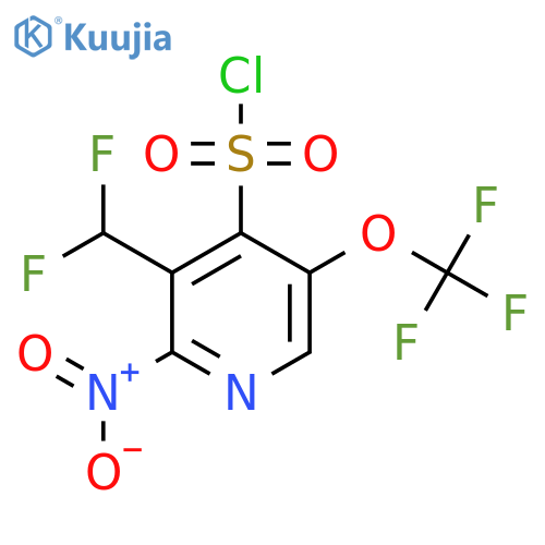 3-(Difluoromethyl)-2-nitro-5-(trifluoromethoxy)pyridine-4-sulfonyl chloride structure