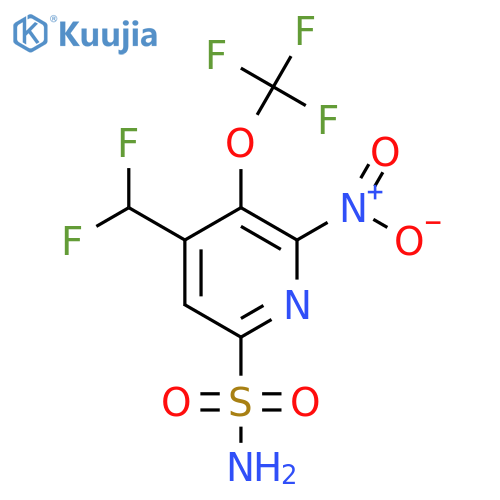 4-(Difluoromethyl)-2-nitro-3-(trifluoromethoxy)pyridine-6-sulfonamide structure