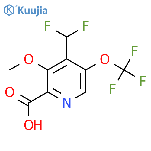 4-(Difluoromethyl)-3-methoxy-5-(trifluoromethoxy)pyridine-2-carboxylic acid structure
