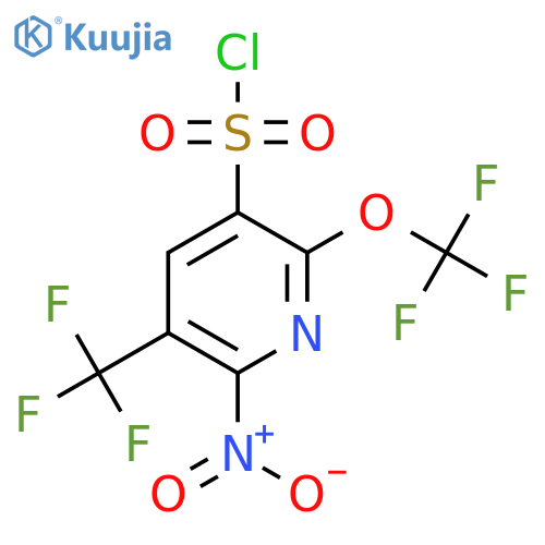 2-Nitro-6-(trifluoromethoxy)-3-(trifluoromethyl)pyridine-5-sulfonyl chloride structure