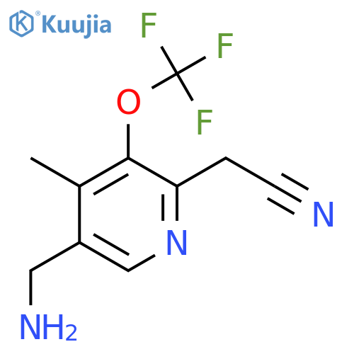 5-(Aminomethyl)-4-methyl-3-(trifluoromethoxy)pyridine-2-acetonitrile structure