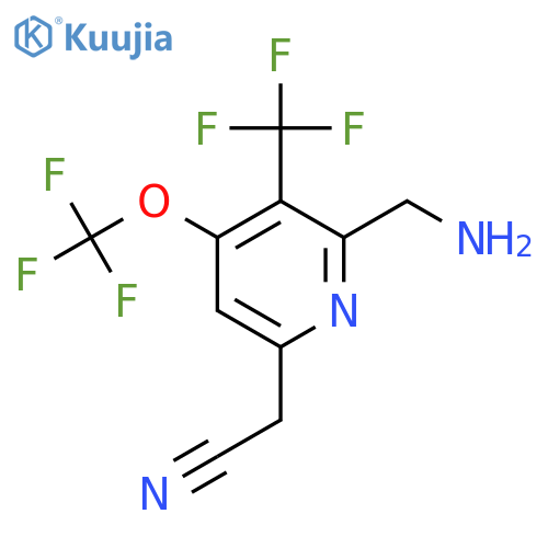 2-(Aminomethyl)-4-(trifluoromethoxy)-3-(trifluoromethyl)pyridine-6-acetonitrile structure