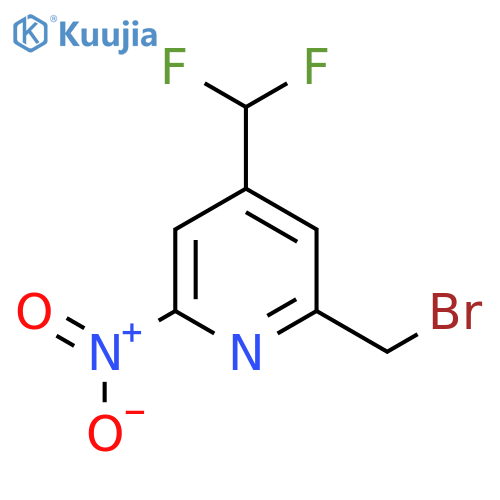 2-(Bromomethyl)-4-(difluoromethyl)-6-nitropyridine structure