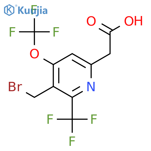 3-(Bromomethyl)-4-(trifluoromethoxy)-2-(trifluoromethyl)pyridine-6-acetic acid structure
