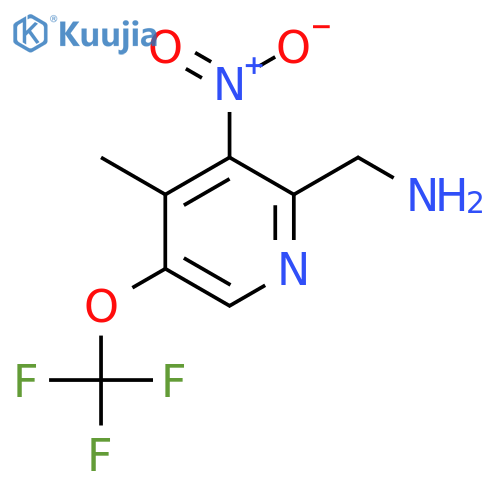 2-(Aminomethyl)-4-methyl-3-nitro-5-(trifluoromethoxy)pyridine structure