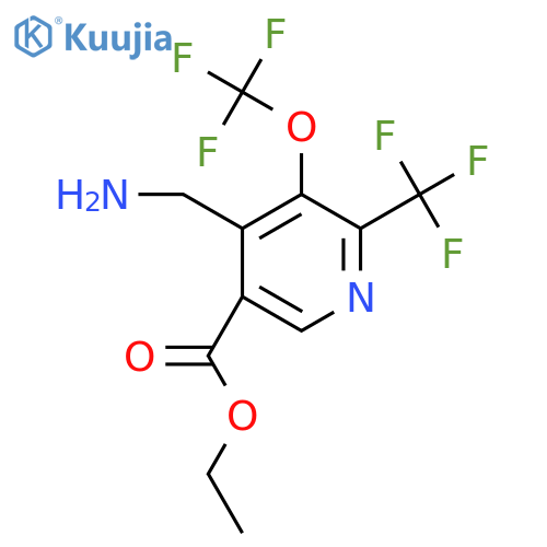 Ethyl 4-(aminomethyl)-3-(trifluoromethoxy)-2-(trifluoromethyl)pyridine-5-carboxylate structure