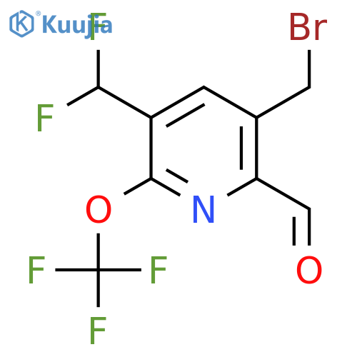 3-(Bromomethyl)-5-(difluoromethyl)-6-(trifluoromethoxy)pyridine-2-carboxaldehyde structure