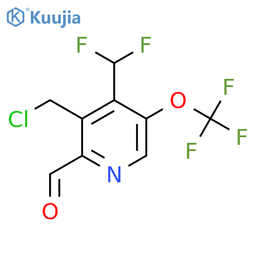 3-(Chloromethyl)-4-(difluoromethyl)-5-(trifluoromethoxy)pyridine-2-carboxaldehyde structure