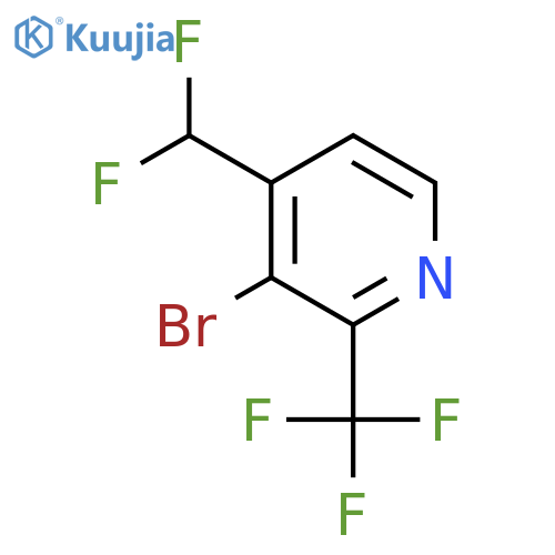 3-Bromo-4-(difluoromethyl)-2-(trifluoromethyl)pyridine structure