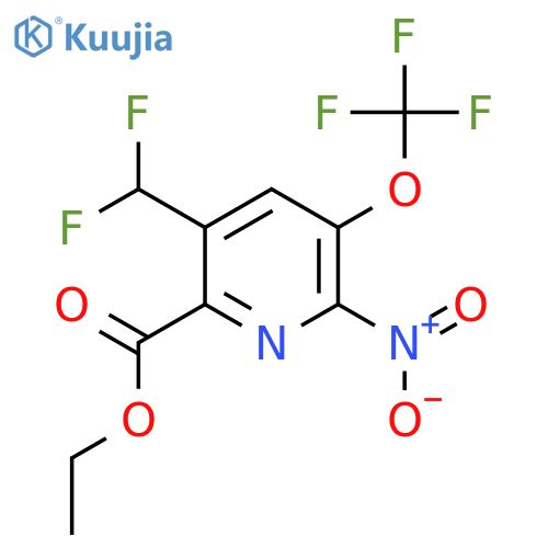 Ethyl 5-(difluoromethyl)-2-nitro-3-(trifluoromethoxy)pyridine-6-carboxylate structure