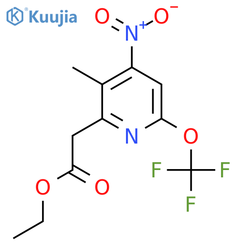 Ethyl 3-methyl-4-nitro-6-(trifluoromethoxy)pyridine-2-acetate structure