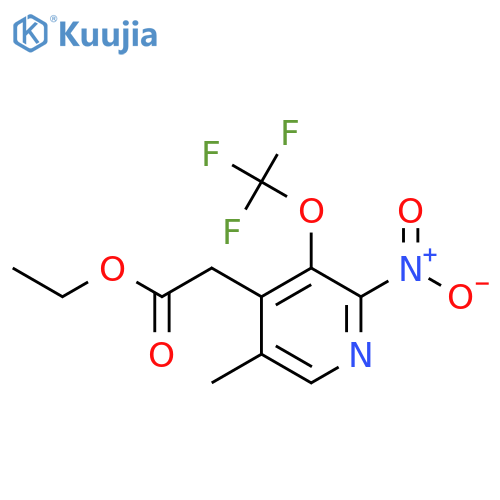 Ethyl 5-methyl-2-nitro-3-(trifluoromethoxy)pyridine-4-acetate structure