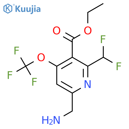 Ethyl 6-(aminomethyl)-2-(difluoromethyl)-4-(trifluoromethoxy)pyridine-3-carboxylate structure
