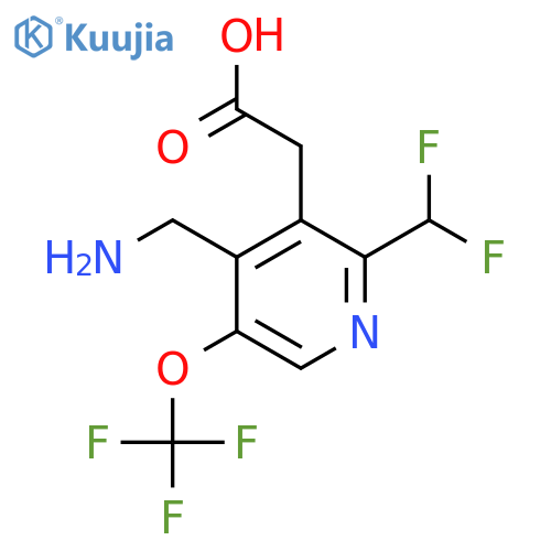4-(Aminomethyl)-2-(difluoromethyl)-5-(trifluoromethoxy)pyridine-3-acetic acid structure