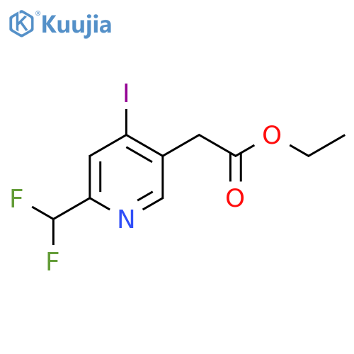Ethyl 2-(difluoromethyl)-4-iodopyridine-5-acetate structure