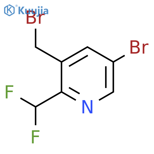 5-Bromo-3-(bromomethyl)-2-(difluoromethyl)pyridine structure