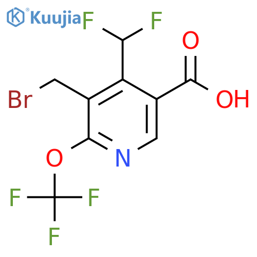 3-(Bromomethyl)-4-(difluoromethyl)-2-(trifluoromethoxy)pyridine-5-carboxylic acid structure