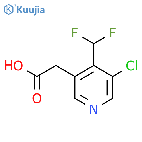 3-Chloro-4-(difluoromethyl)pyridine-5-acetic acid structure