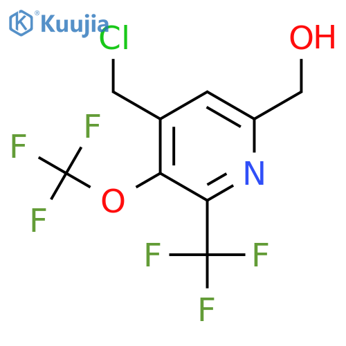 4-(Chloromethyl)-3-(trifluoromethoxy)-2-(trifluoromethyl)pyridine-6-methanol structure