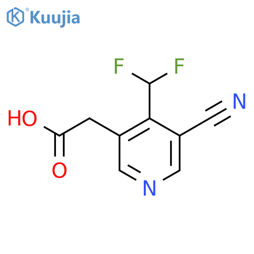 3-Cyano-4-(difluoromethyl)pyridine-5-acetic acid structure