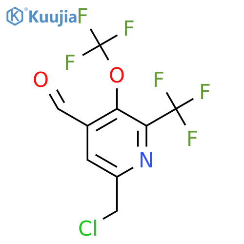 6-(Chloromethyl)-3-(trifluoromethoxy)-2-(trifluoromethyl)pyridine-4-carboxaldehyde structure