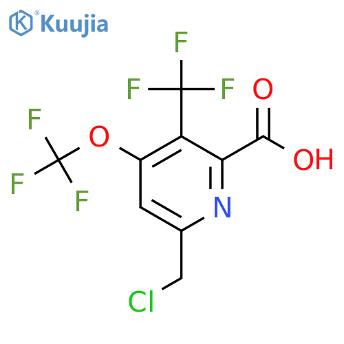 6-(Chloromethyl)-4-(trifluoromethoxy)-3-(trifluoromethyl)pyridine-2-carboxylic acid structure
