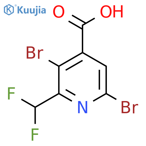 3,6-Dibromo-2-(difluoromethyl)pyridine-4-carboxylic acid structure
