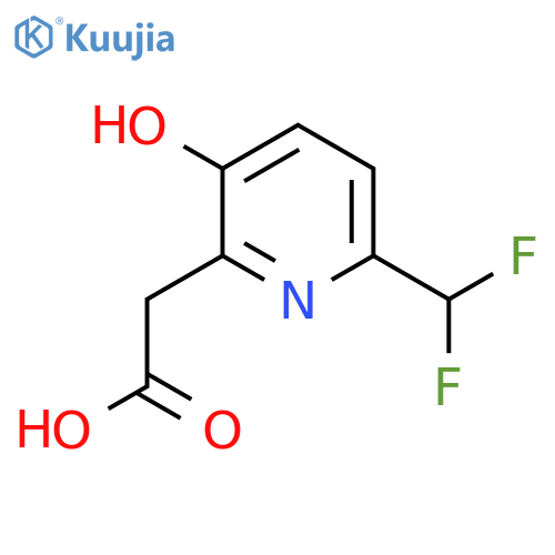 6-(Difluoromethyl)-3-hydroxypyridine-2-acetic acid structure