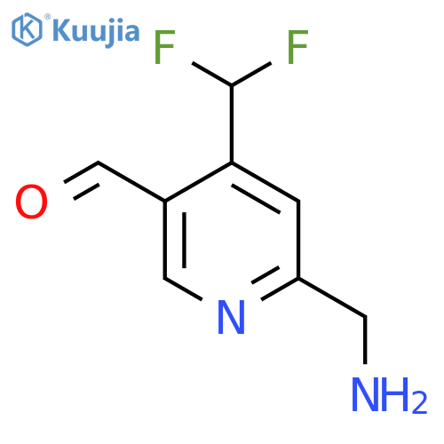 2-(Aminomethyl)-4-(difluoromethyl)pyridine-5-carboxaldehyde structure