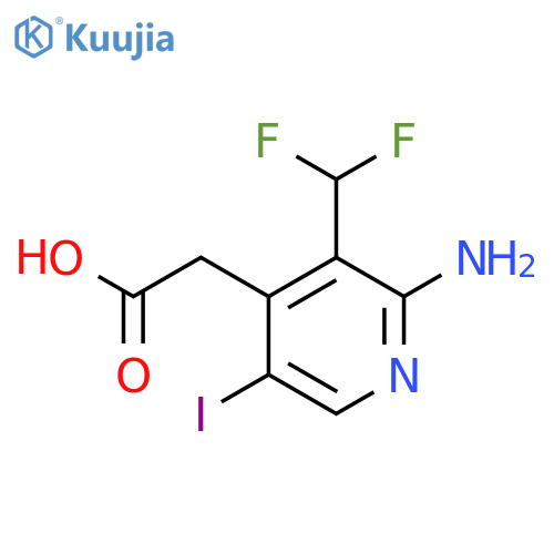 2-Amino-3-(difluoromethyl)-5-iodopyridine-4-acetic acid structure