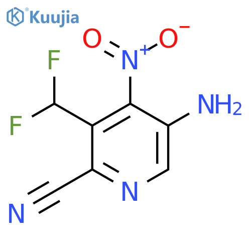 5-Amino-2-cyano-3-(difluoromethyl)-4-nitropyridine structure