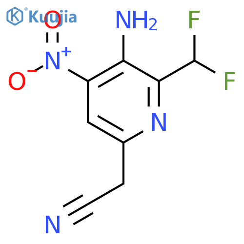 3-Amino-2-(difluoromethyl)-4-nitropyridine-6-acetonitrile structure