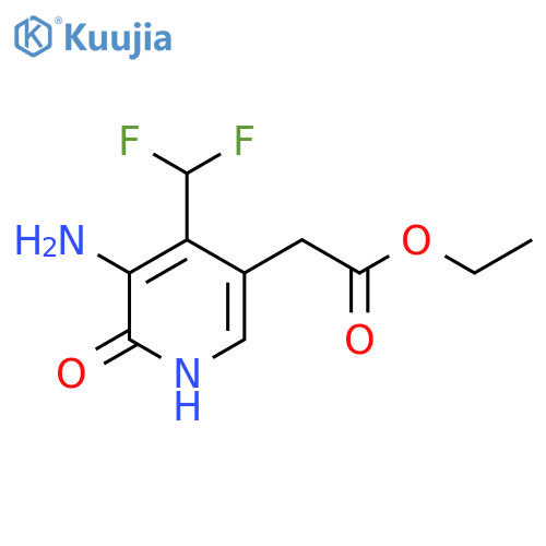 Ethyl 3-amino-4-(difluoromethyl)-2-hydroxypyridine-5-acetate structure