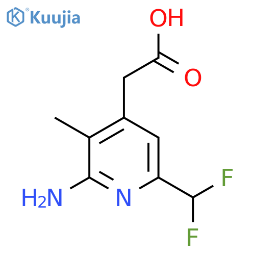 2-Amino-6-(difluoromethyl)-3-methylpyridine-4-acetic acid structure