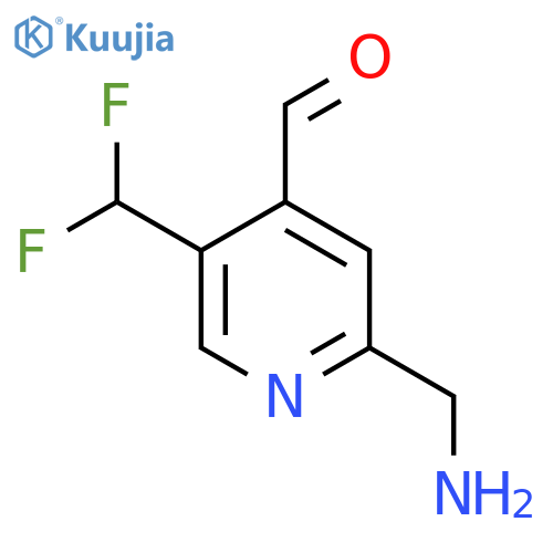 2-(Aminomethyl)-5-(difluoromethyl)pyridine-4-carboxaldehyde structure