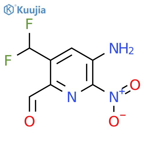 3-Amino-5-(difluoromethyl)-2-nitropyridine-6-carboxaldehyde structure