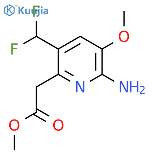 Methyl 2-amino-5-(difluoromethyl)-3-methoxypyridine-6-acetate structure