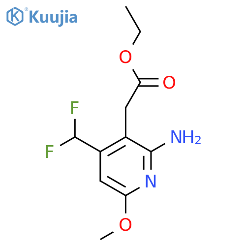 Ethyl 2-amino-4-(difluoromethyl)-6-methoxypyridine-3-acetate structure