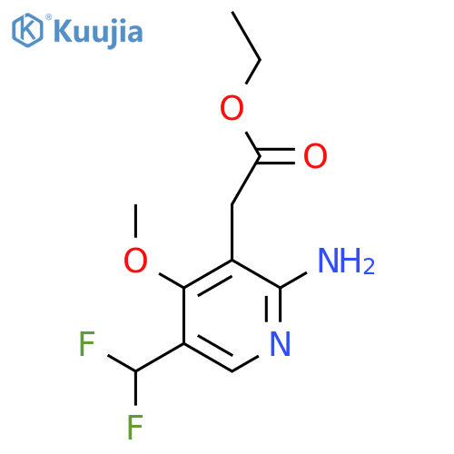 Ethyl 2-amino-5-(difluoromethyl)-4-methoxypyridine-3-acetate structure